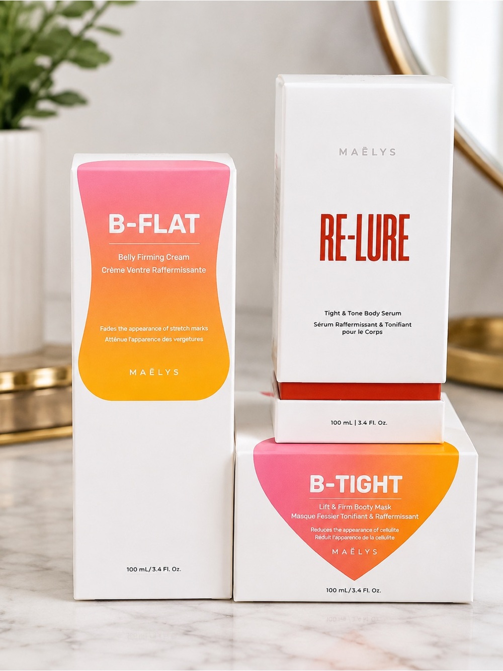 MAËLYS Body Firming 3-Piece Bundle B-FLAT B-TIGHT RE-LURE NEW